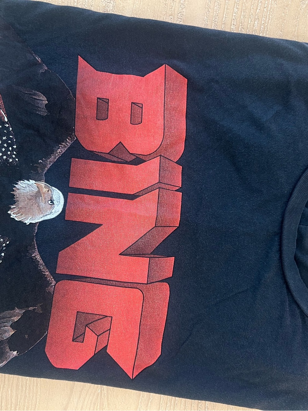 Anine Bing Black Graphic Eagle Tee with Red Print - Picture 5 of 5